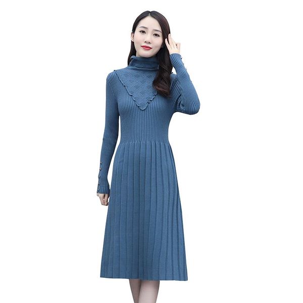 autumn winter women thicken knitted base dress solid color turtleneck sweater elegant slim casual dresses, Black;gray
autumn winter women thicken knitted base dress solid color turtleneck sweater elegant slim casual dresses, Black;gray