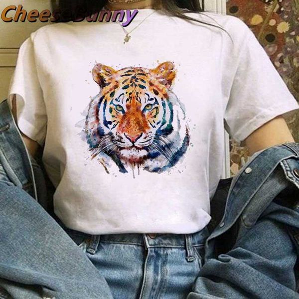 women's t-shirt cartoon tiger graphic printed t shirt summer women fashion round neck female clothing short sleeve tshirts tees, White
women's t-shirt cartoon tiger graphic printed t shirt summer women fashion round neck female clothing short sleeve tshirts tees, White