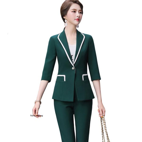 women's suits & blazers green red pink two pieces set for lady women pant suit three quarter sleeve jacket blazer with casual size s-5x, White;black
women's suits & blazers green red pink two pieces set for lady women pant suit three quarter sleeve jacket blazer with casual size s-5x, White;black
