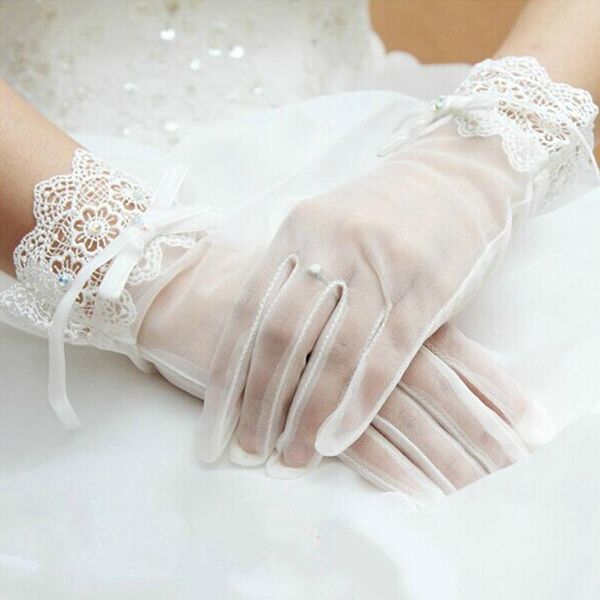 bridal gloves 1 pair women's lace ivory bow rhinestone bride wedding ladies short mariage femme party cosplay accessories, White
bridal gloves 1 pair women's lace ivory bow rhinestone bride wedding ladies short mariage femme party cosplay accessories, White
