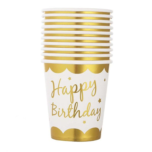 disposable dinnerware 10pcs golden cup party paper tableware birthday dinner plate polka dot striped
disposable dinnerware 10pcs golden cup party paper tableware birthday dinner plate polka dot striped