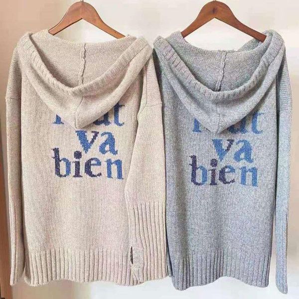 women's knits & tees ladies knit cardigan sweater back letter jacquard casual wild women hooded, White
women's knits & tees ladies knit cardigan sweater back letter jacquard casual wild women hooded, White