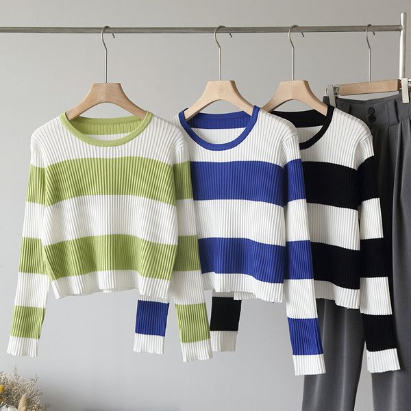 Women's Sweaters Wide Striped Knitted Shirt Top sweater women Stylish Pullovers Minimalist Loose Casual 9115, White;black
Women's Sweaters Wide Striped Knitted Shirt Top sweater women Stylish Pullovers Minimalist Loose Casual 9115, White;black