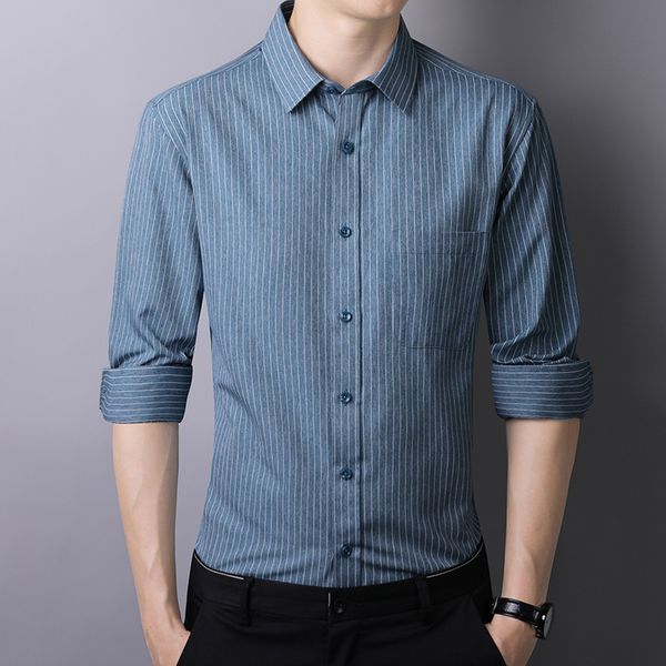 long sleeve shirt men's korean spring dress casual plaid striped shirt youth men's fashion, White;black
long sleeve shirt men's korean spring dress casual plaid striped shirt youth men's fashion, White;black