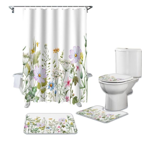 spring flower vanilla wildflower shower curtain set carpet cover toilet bath mat waterproof bathroom curtains 
spring flower vanilla wildflower shower curtain set carpet cover toilet bath mat waterproof bathroom curtains