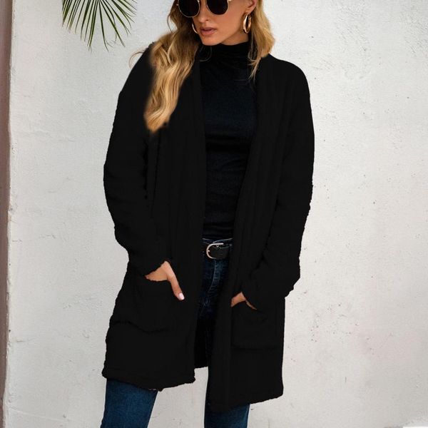women's fur & faux 2021 winter warm teddy cardigan coat woman v neck long sleeve fluffy hairy fake jackets female pockets casual loose, Black
women's fur & faux 2021 winter warm teddy cardigan coat woman v neck long sleeve fluffy hairy fake jackets female pockets casual loose, Black