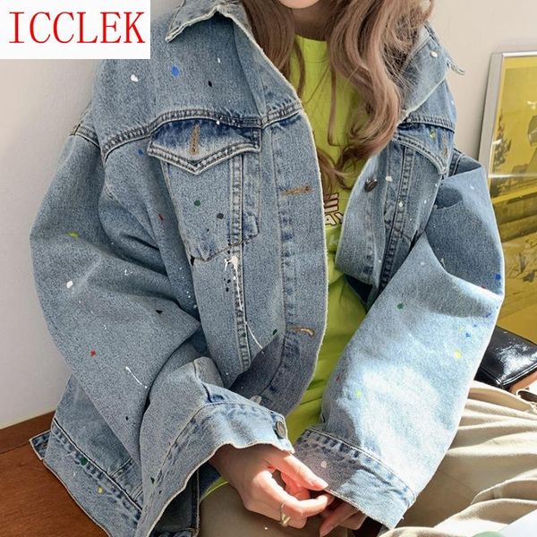 korean chic casual fashionable paint splashing loose and versatile fried street denim coat women's fashion spring autumn jackets, Black;brown
korean chic casual fashionable paint splashing loose and versatile fried street denim coat women's fashion spring autumn jackets, Black;brown