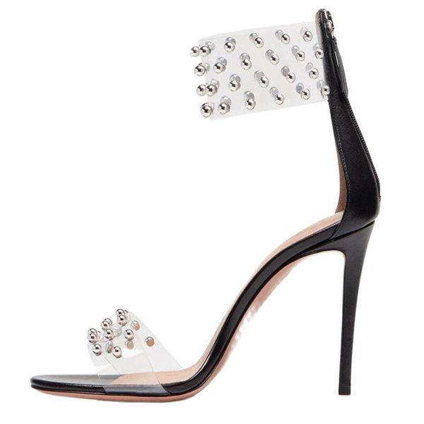 sandals test pcv rivet open toe thin high heel cover fashion simple summer women two color normal size, Black
sandals test pcv rivet open toe thin high heel cover fashion simple summer women two color normal size, Black