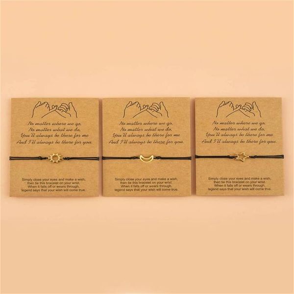 link, chain women's bracelet hand woven sun moon 3 pieces black rope lucky jewelry friendship pulseras mujer
link, chain women's bracelet hand woven sun moon 3 pieces black rope lucky jewelry friendship pulseras mujer