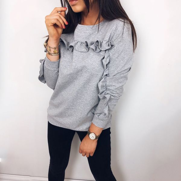 women's hoodies & sweatshirts women casual ruffled pullovers solid long sleeve o-neck vintage sweatshirt winter fashion rlbs, Black
women's hoodies & sweatshirts women casual ruffled pullovers solid long sleeve o-neck vintage sweatshirt winter fashion rlbs, Black