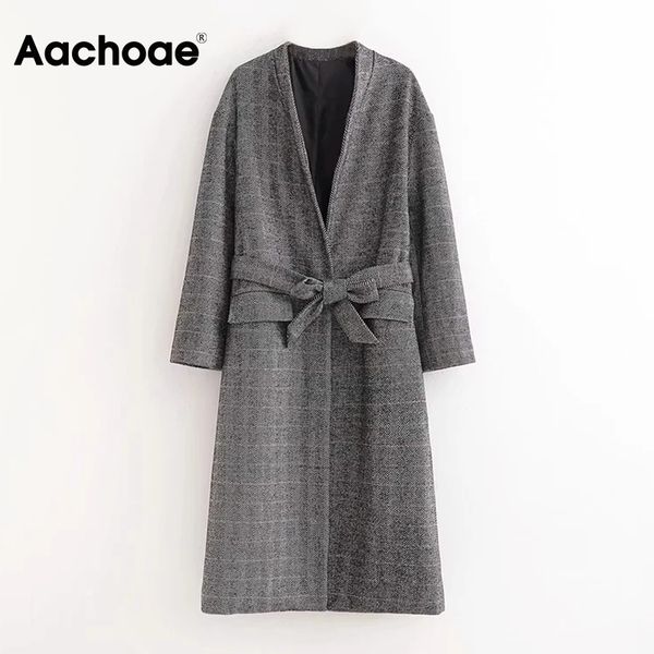 aachoae casual long coat women autumn spring v neck bandage jacket female batwing long sleeve loose plaid coat lady outerwear 210413, Black
aachoae casual long coat women autumn spring v neck bandage jacket female batwing long sleeve loose plaid coat lady outerwear 210413, Black