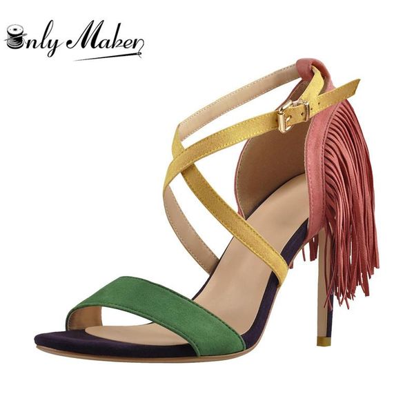 onlymaker women peep toe crisscross strap buckle fringed 12cm high heels sandals plus size for summer, Black
onlymaker women peep toe crisscross strap buckle fringed 12cm high heels sandals plus size for summer, Black