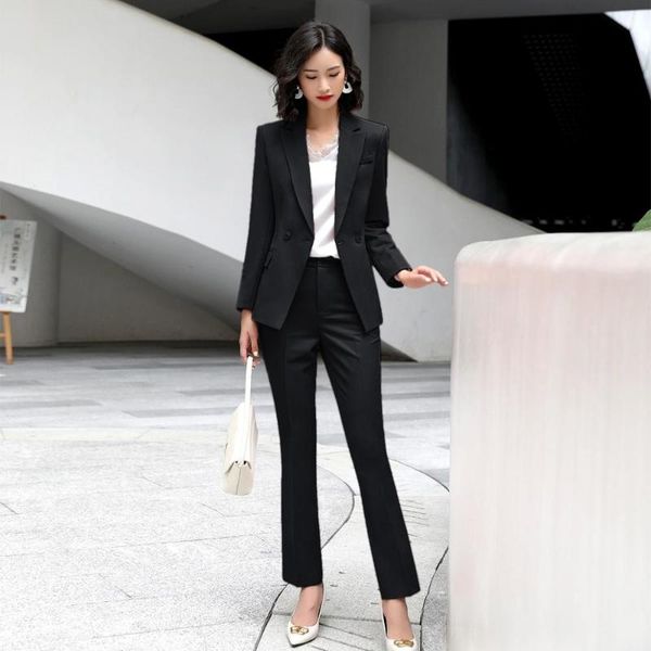 women's two piece pants autumn winter fall arrival pant suit women black blue red work 2 set single breasted loose blazer and trouser, White
women's two piece pants autumn winter fall arrival pant suit women black blue red work 2 set single breasted loose blazer and trouser, White