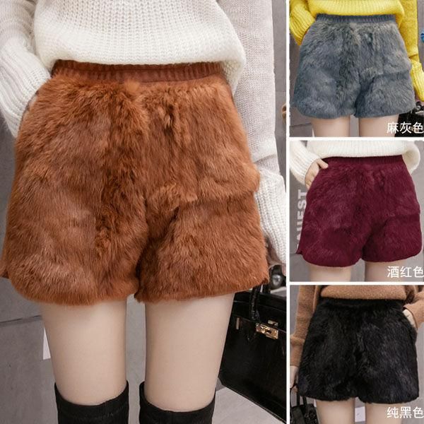women's shorts women 2021 autumn winter fashion female solid casual high waist wide leg ladies thick warm furry z411, White;black
women's shorts women 2021 autumn winter fashion female solid casual high waist wide leg ladies thick warm furry z411, White;black