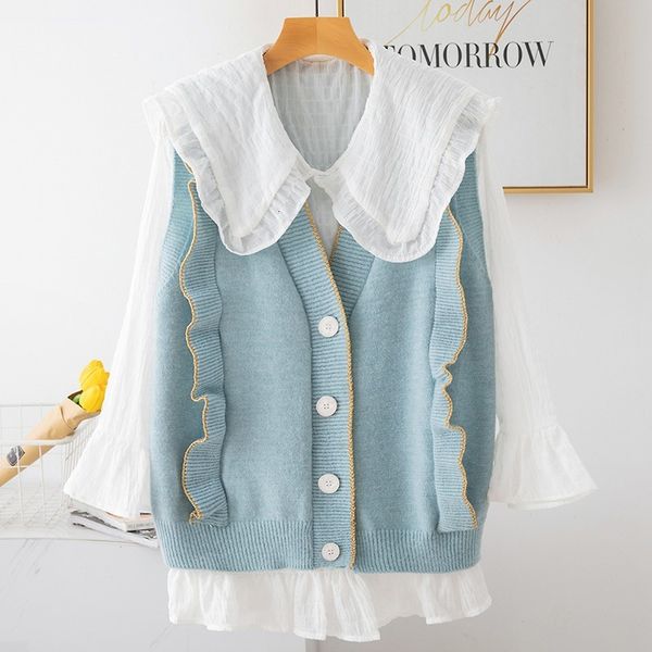 women's sweaters autumn knitted vest women wear loose korean student suit small fresh sweater cardigan sddj, White;black
women's sweaters autumn knitted vest women wear loose korean student suit small fresh sweater cardigan sddj, White;black