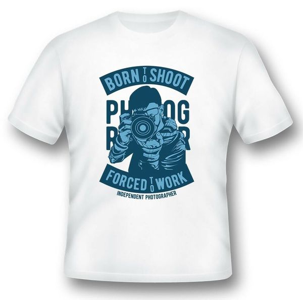 born to shoot forced to work tee shirt black or white, White;black
born to shoot forced to work tee shirt black or white, White;black