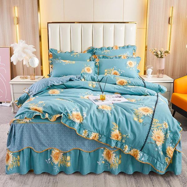 bedding sets 4pcs all cotton printing lace princess style king size duvet cover set bed skirt pillowcase bedclothes
bedding sets 4pcs all cotton printing lace princess style king size duvet cover set bed skirt pillowcase bedclothes