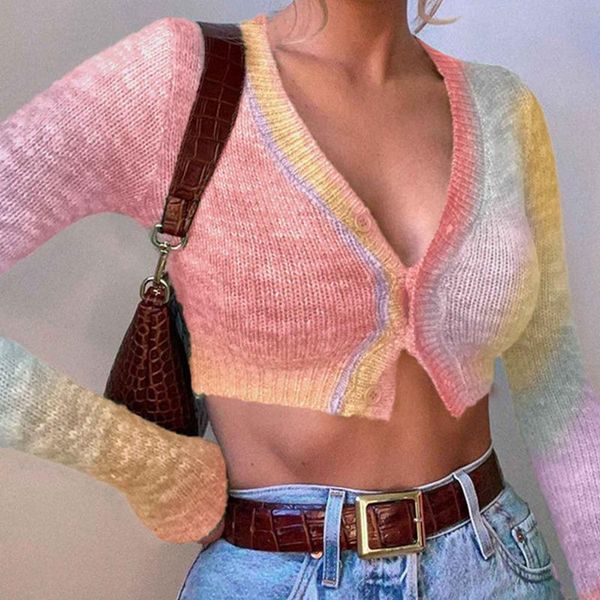 women's knits & tees women knitted cardigans autumn fashion tie-dye color long sleeve jacket coat casual button v neck slim short sweat, White
women's knits & tees women knitted cardigans autumn fashion tie-dye color long sleeve jacket coat casual button v neck slim short sweat, White