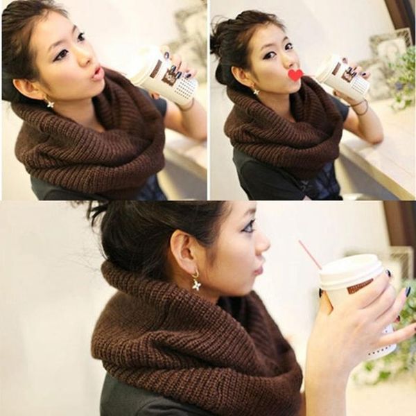 scarves winter men women knitted scarf shawl wrap warm soft neckerchief aic88, Blue;gray