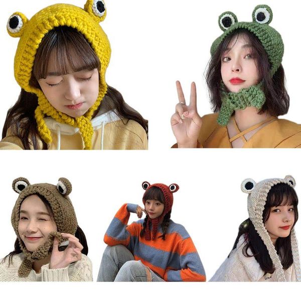 berets cute frog eye weave knit skullies beanie hat solid color winter warm earflap, Blue;gray
berets cute frog eye weave knit skullies beanie hat solid color winter warm earflap, Blue;gray
