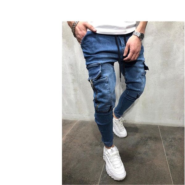 men's jeans menswear solid color selling hip-hop sweatpants tight motorcycle zipper designer black casual p1 reet, Blue
men's jeans menswear solid color selling hip-hop sweatpants tight motorcycle zipper designer black casual p1 reet, Blue