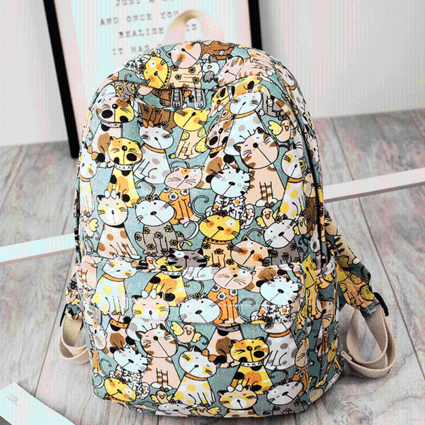 backpack canvas fabric women backpacks cute cat animal printing cloth schoolbag for teenage girls university supplies lapbag
backpack canvas fabric women backpacks cute cat animal printing cloth schoolbag for teenage girls university supplies lapbag