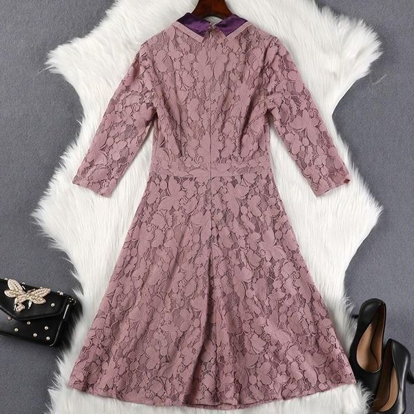 casual dresses peter sweet pan collar bow double breasted womens lace three quarter sleeve slim fit plus size fashion ladies, Black;gray
casual dresses peter sweet pan collar bow double breasted womens lace three quarter sleeve slim fit plus size fashion ladies, Black;gray