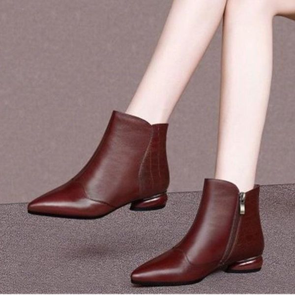boots soft pu leather short women plush winter shoes pointed toe square heel side zip female footware black brown
boots soft pu leather short women plush winter shoes pointed toe square heel side zip female footware black brown
