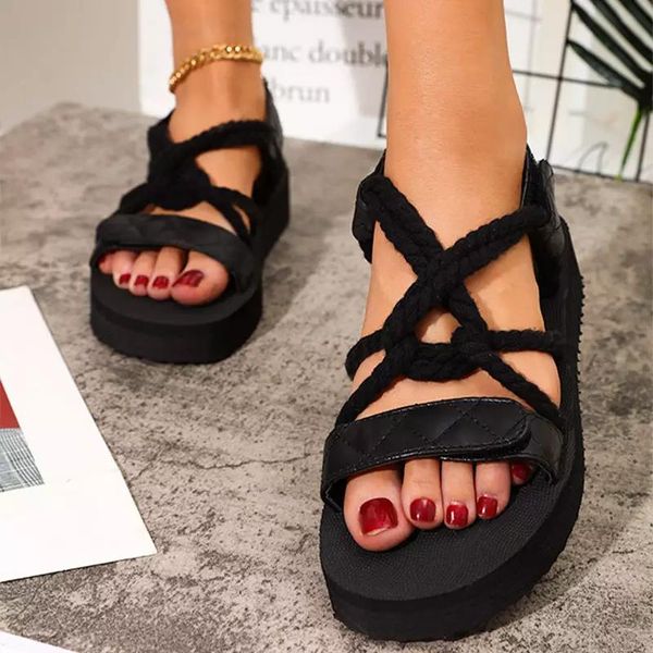 sandals thick bottom women's summer cross straps shoes platform fashion ladies women casual shoe female footwear 2021, Black
sandals thick bottom women's summer cross straps shoes platform fashion ladies women casual shoe female footwear 2021, Black