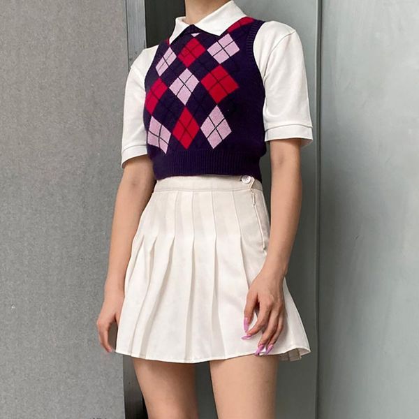 women's vests fall sweaters diamond check v-neck sleeveless sweater vintage college style contrast outside knitting vest chic female, Black;white
women's vests fall sweaters diamond check v-neck sleeveless sweater vintage college style contrast outside knitting vest chic female, Black;white