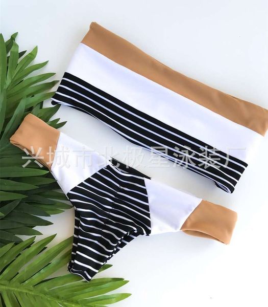 women's swimwear bikinis bikini nylon striped printed split triangle swimsuit dsdp, White;black
women's swimwear bikinis bikini nylon striped printed split triangle swimsuit dsdp, White;black