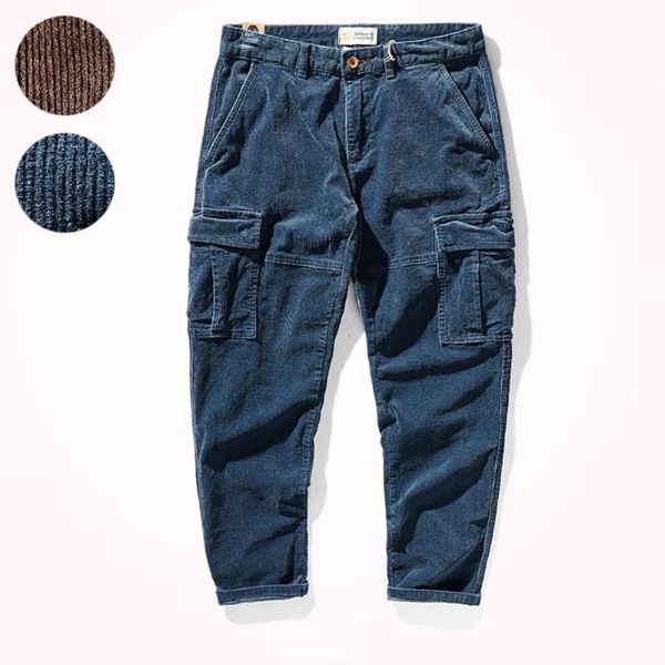 men's pants autumn and winter corduroy casual men 's worn looking washed-out stretch loose straight multi-pocket cargo, Black
men's pants autumn and winter corduroy casual men 's worn looking washed-out stretch loose straight multi-pocket cargo, Black