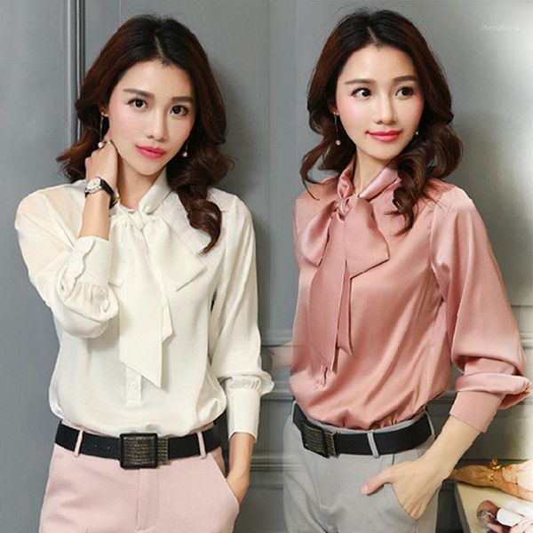 fashion summer blouse long sleeve female silky bow necklack shirt vintage korean novelty streetwear women's blouses & shirts, White
fashion summer blouse long sleeve female silky bow necklack shirt vintage korean novelty streetwear women's blouses & shirts, White