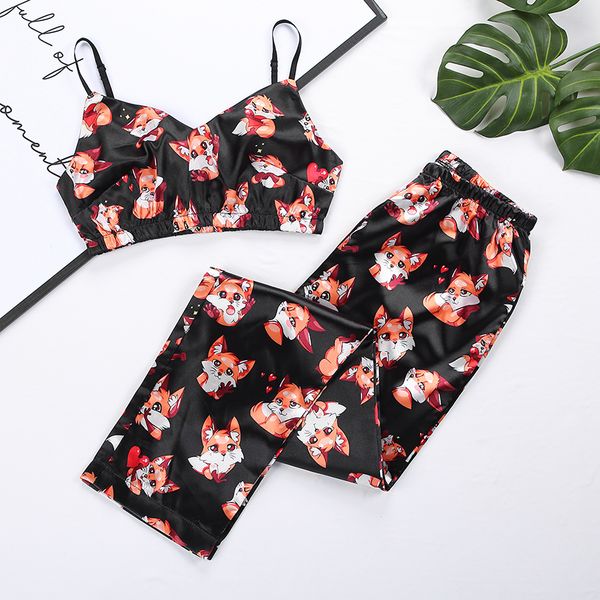 hechan pattern pajamas women v neck spaghetti strap print pants satin sleepwear set nightwear autumn home suit sets, Black;red
hechan pattern pajamas women v neck spaghetti strap print pants satin sleepwear set nightwear autumn home suit sets, Black;red