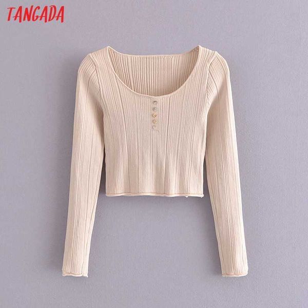 tangada women fashion solid slim knitted sweater buttons long sleeve female pullovers chic sw39 210609, White;black
tangada women fashion solid slim knitted sweater buttons long sleeve female pullovers chic sw39 210609, White;black
