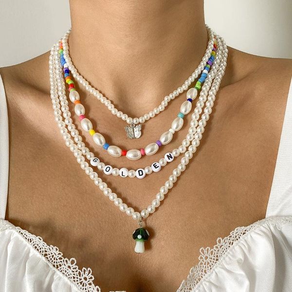 chokers handmade trendy wording letter seed beads pearls mushroom butterfly beaded necklaces for women, Golden;silver
chokers handmade trendy wording letter seed beads pearls mushroom butterfly beaded necklaces for women, Golden;silver