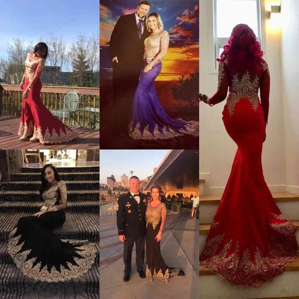party dresses mermaid prom gold applique full sleeve royal blue wedding evening dress luxury beading mesh back vestidos de gala su1n, White;black
party dresses mermaid prom gold applique full sleeve royal blue wedding evening dress luxury beading mesh back vestidos de gala su1n, White;black