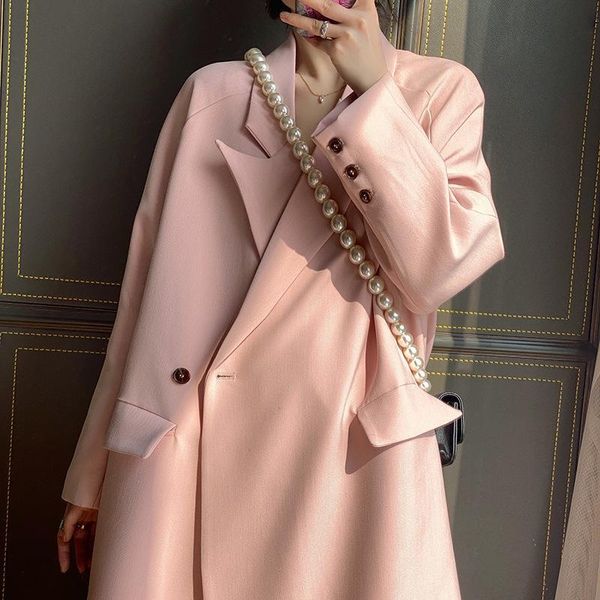 women's suits & blazers canggumu long fashionable suit coat for women 2021 spring korean casual slim one button 5053, White;black
women's suits & blazers canggumu long fashionable suit coat for women 2021 spring korean casual slim one button 5053, White;black