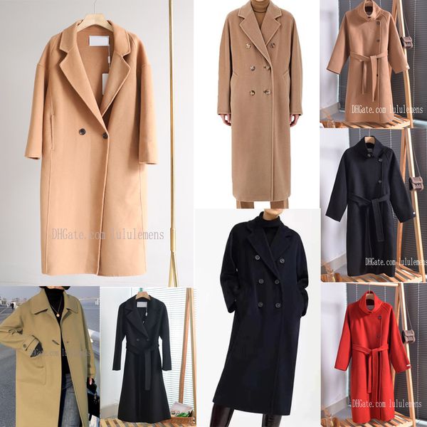 spring autumn italy double faced cashmere womens wool trench coats horn button designer maxmaras long jacket loose woolen fashion casual fle, Tan;black
spring autumn italy double faced cashmere womens wool trench coats horn button designer maxmaras long jacket loose woolen fashion casual fle, Tan;black