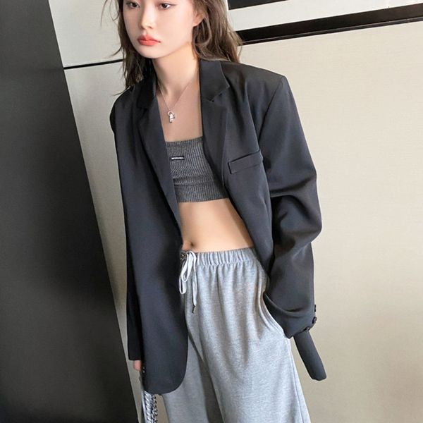 suits streetwear casual suit jacket women's outwear spring autumn korean british style office lady work black blazer coat 3fb1, White;black
suits streetwear casual suit jacket women's outwear spring autumn korean british style office lady work black blazer coat 3fb1, White;black