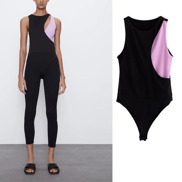 women bodysuit contrast sleeveless female jumpsuit bodycon fashion high street hollow out body femme mujer 210420, Black;white
women bodysuit contrast sleeveless female jumpsuit bodycon fashion high street hollow out body femme mujer 210420, Black;white