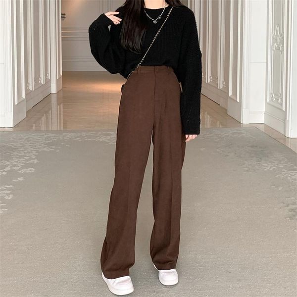 women's pants & capris autumn winter chic high waist corduroy wide leg for women streetwear ladies casual loose straight long, Black;white
women's pants & capris autumn winter chic high waist corduroy wide leg for women streetwear ladies casual loose straight long, Black;white