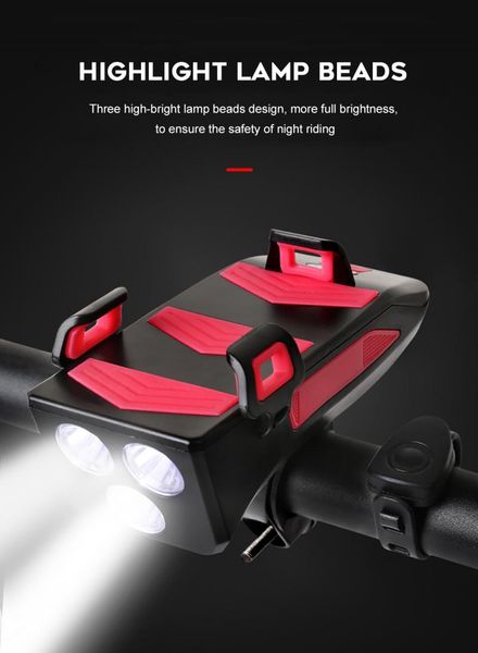 aubtec 4-in-1 multi-function three-lamp bead bicycle horn headlight phone holder accessories bike lights
aubtec 4-in-1 multi-function three-lamp bead bicycle horn headlight phone holder accessories bike lights