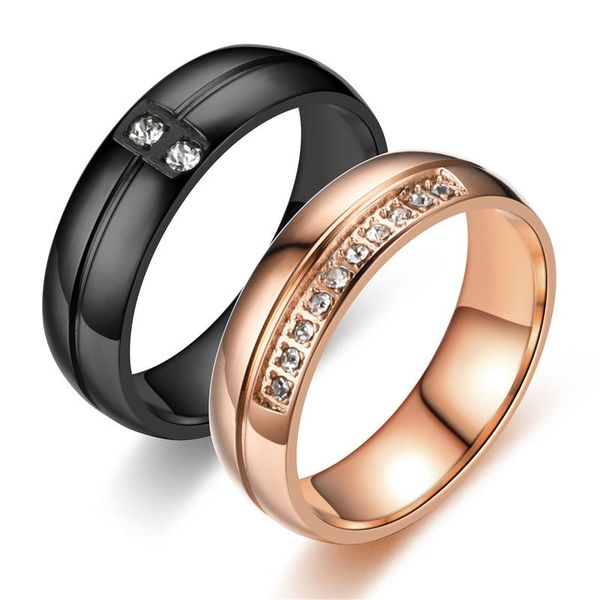 wedding rings black rose gold stainless steel ring for women men zircon jewelry couple gift dh002, Slivery;golden
wedding rings black rose gold stainless steel ring for women men zircon jewelry couple gift dh002, Slivery;golden