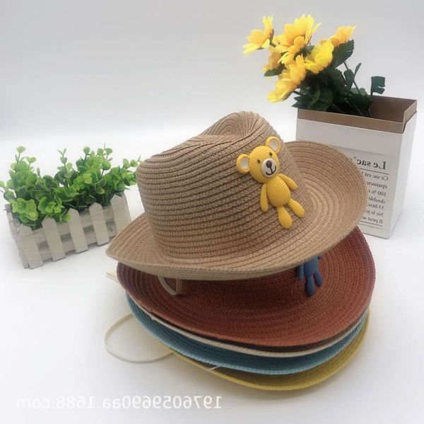 summer children's straw denim korean cartoon bear fisherman's boys and girls' national sun hat, Yellow
summer children's straw denim korean cartoon bear fisherman's boys and girls' national sun hat, Yellow