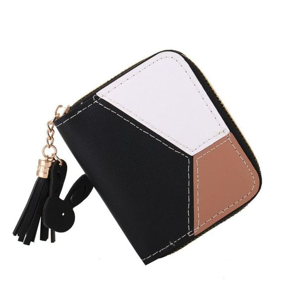 wallets wallet women short zip tassel fashion korean contrast color stitching coin purse multifunctional card case, Red;black
wallets wallet women short zip tassel fashion korean contrast color stitching coin purse multifunctional card case, Red;black