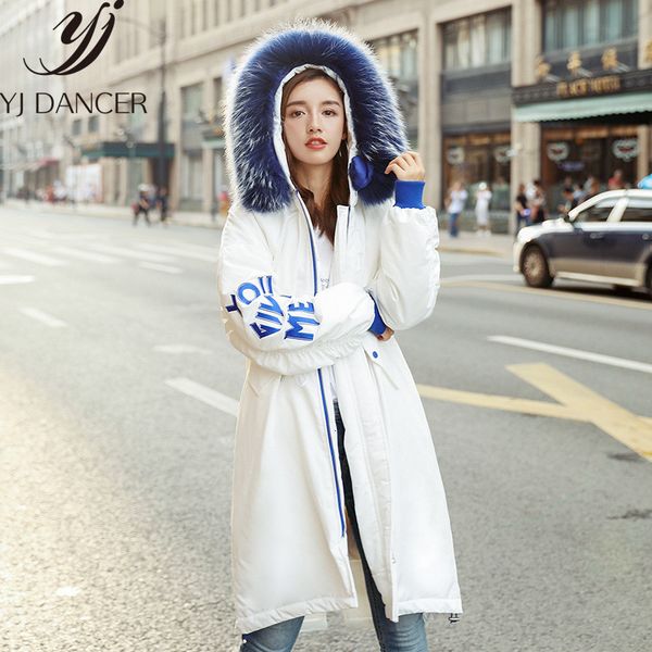 women's down & parkas winter version of the back embroidery letters in long section thick fur collar loose cotton clothing women css327, Black
women's down & parkas winter version of the back embroidery letters in long section thick fur collar loose cotton clothing women css327, Black