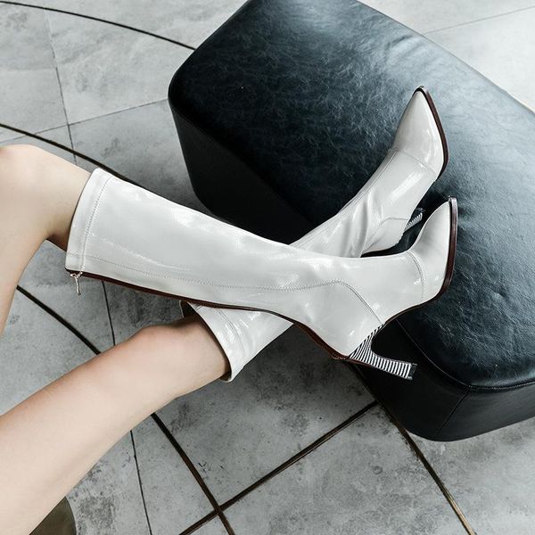 boots fashion women's 2021 summer slim boots, white heel high heels, back zipper red style, Black
boots fashion women's 2021 summer slim boots, white heel high heels, back zipper red style, Black