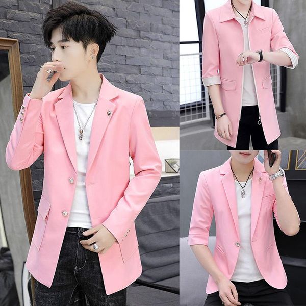 men's suits & blazers 2021 spring and autumn pink mid-length small suit solid color lengthened coat oversized single breasted men, White;black
men's suits & blazers 2021 spring and autumn pink mid-length small suit solid color lengthened coat oversized single breasted men, White;black