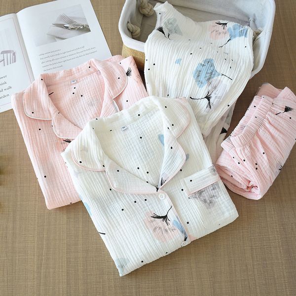 Women's Sleepwear Ladies Spring and Autumn Washed Crepe Long Sleeve Cotton Gauze Pajamas Thin Soft Printing Plus Size Women Two Piece 89NK, Black;red
Women's Sleepwear Ladies Spring and Autumn Washed Crepe Long Sleeve Cotton Gauze Pajamas Thin Soft Printing Plus Size Women Two Piece 89NK, Black;red